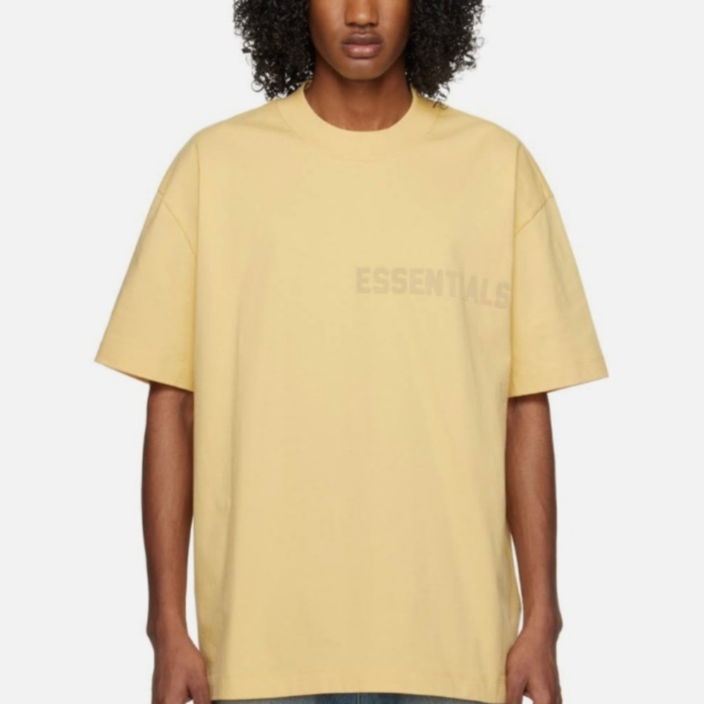 Essentials Men's Oversized Short Sleeve Tee in Pale Yellow